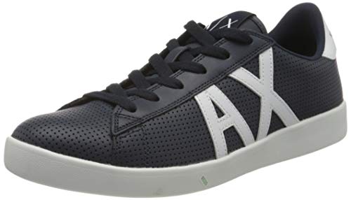 Armani Exchange AX Logo Box Sole Sneakers, Zapatillas para Hombre, Azul (Navy+Opt White A138), 42 EU