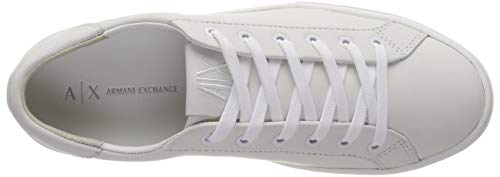 Armani Exchange Cow Leather Lace Up Sneaker, Zapatillas para Mujer, Blanco (White + White A222), 41 EU