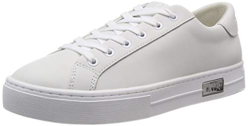 Armani Exchange Cow Leather Lace Up Sneaker, Zapatillas para Mujer, Blanco (White + White A222), 41 EU