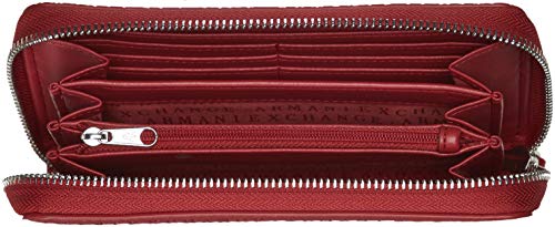 Armani Exchange - Fabric Round Zip, Carteras de Mano con asa Mujer, Rojo (Red), 10.5x2.5x19 cm (B x H T)