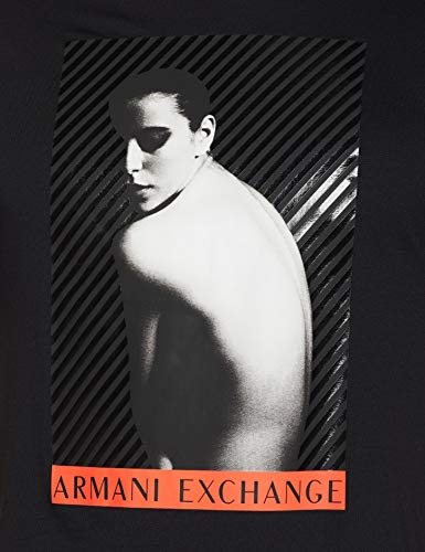 Armani Exchange Woman Graphic Photo Camiseta, Negro (Black 1200), Small para Hombre