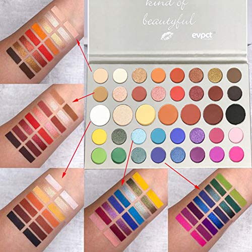 ARTIFUN Paleta de Sombra de Ojos de 39 Colores Impermeable a Prueba de Manchas Fácil de Colorear Brillo Sombra de Ojos mate