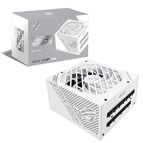 ASUS ROG-STRIX-850G-WHITE White Edition - Fuente de alimentación (Interna) ATX12V - 80 Plus Gold - CA 100-240 V - 850 W - Blanco