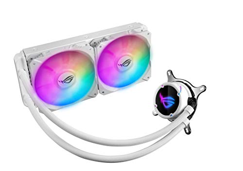 ASUS ROG Strix LC 240 RGB White Edition, Cooler CPU All-in-One ROG, con iluminación Addressable RGB, Aura Sync, Revestimiento de Bomba NCVM y Ventilador del radiador ROG 120 mm