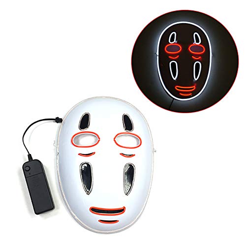 ATYBQ Máscara LED De Halloween Capitán América Bat-Man Sin Rostro Masculino Thriller Horror Máscara De Fiesta De Disfraces para Adultos 0926(Color:Segundo)