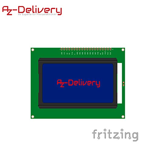 AZDelivery Modulo Pantalla LCD Display 12864 128 x 64 píxeles con Fondo Azul con 4x20 caracteres blancos compatible con Arduino con E-Book incluido!