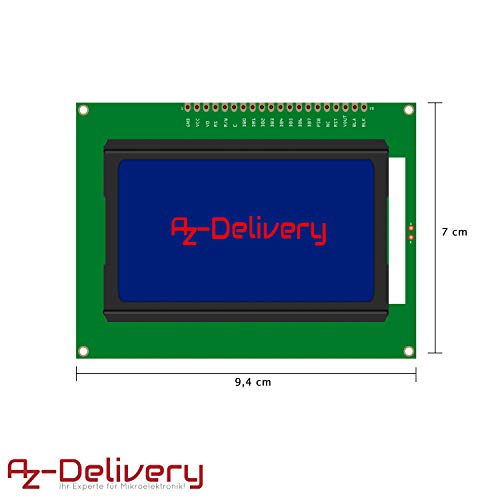 AZDelivery Modulo Pantalla LCD Display 12864 128 x 64 píxeles con Fondo Azul con 4x20 caracteres blancos compatible con Arduino con E-Book incluido!