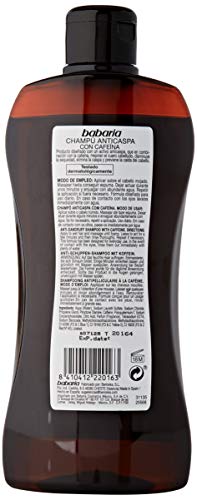 BABARIA CAFEINA CHAMPU Anti-CASPA PREVENCION CAIDA 400ML Unisex Adulto, Negro, Único