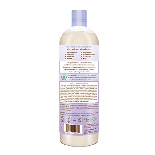 Babo Botanicals Natural Lavanda Meadowsweet 3 en 1 Baby Bubble Bath Shampoo Wash - Sin sulfato, 15 onzas
