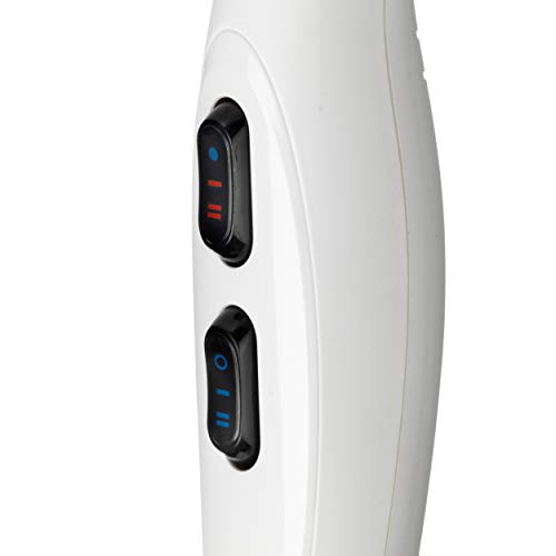 BaByliss 6704WE Secador de pelo, motor AC 2000W, 2 velocidades y temperaturas, aire frío, incluye boquilla estrecha 6mm, filtro trasero desmontable, cable profesional 2.8 m, peso ligero 455 g, blanco