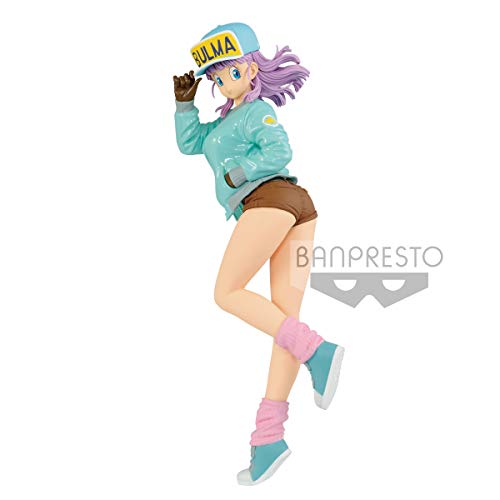 Ban Presto Dragon Bal - Figurine de Collection Glitter & Glamour Bulma, V2 Bleu 25cm