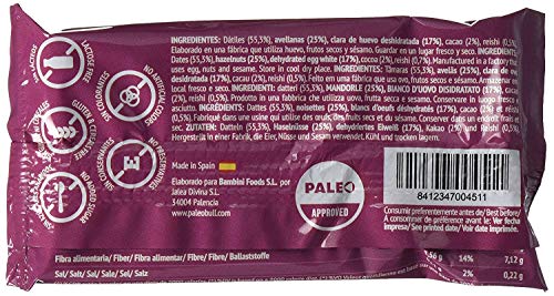 Barrita Energética Paleo 100% natural - Alta en proteínas - Avellanas, Cacao y Reishi (50g)