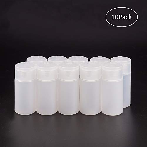 BENECREAT 10 Pack 30ml Botella Exprimible de Cosmético para Crema Facial Champú Loción Tubo de Plástico Transparente con Tapa Volteada