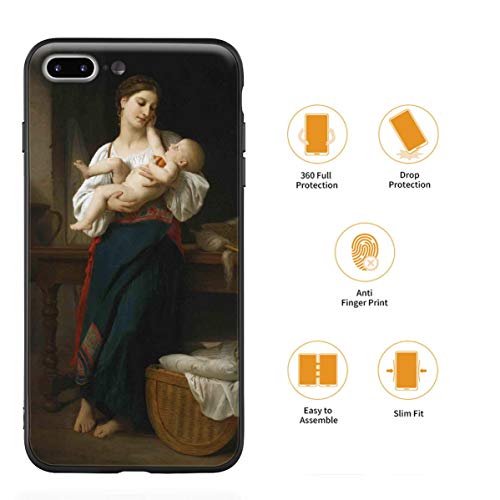 Berkin Arts William Adolphe Bouguereau para iPhone 7 Plus&iPhone 8 Plus/Caja del teléfono Celular de Arte/Impresión Giclee UV en la Cubierta del móvil(Premieres Curasses)