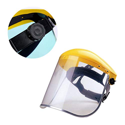 BESPORTBLE 2 Piezas Motosierra Casco Protector Facial Trinquete Ajustable Transparente Cara Completa Visera Protectora Tocados para Trabajo Industrial