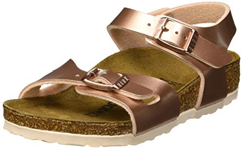 Birkenstock Rio, Sandalia con Pulsera para Niñas, Marrón (Electric Metallic Copper Electric Metallic Copper), 35 EU