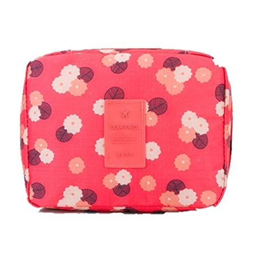 Bolsa de maquillaje multifuncional, portátil, bolsa de almacenamiento portátil, pequeña impermeable, adecuada para el viaje, en casa. Melonenrote Blume