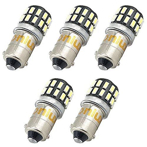 Bonlux 5-packs BA9 BA9s LED H21W 1445 1895 6253 64111 64113 T4W 12-24V 3 vatios luz 6000k coche LED luz bombilla para luz de placa separación señal cortesía lectura