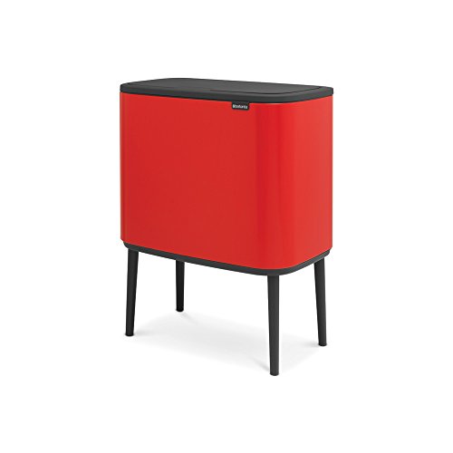 Brabantia Bo Touch Bin Cubo de Basura, 11 + 23 litros, Rojo (Passion Red)