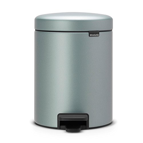 Brabantia Cubo de Basura con Pedal, Acero Inoxidable, Menta Metalizado, 5 l