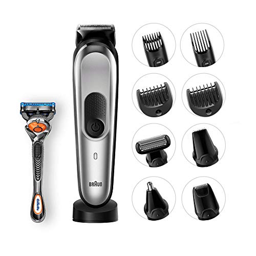 Braun Todo En Uno 10 En 1 MGK7021 - Recortadora Barba Y Cortapelos, Negro y Gris