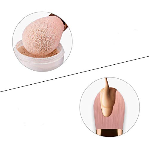 Brocha Maquillaje, EIGSHOW 10 piezas brocha profesional 100% vegano sintético cerdas foundation blush kit de cosméticos con brocha en polvo pincel para ojos pinceles de maquillaje