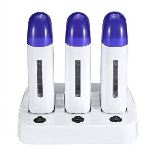 Calentador de Depilación, Rodillo Depilatorio de Cera Calentador de Cera Tibia Roll-on Depilatoria para Mujer, Kit de Depilación Máquina de Depilación de Salón(EU-3)