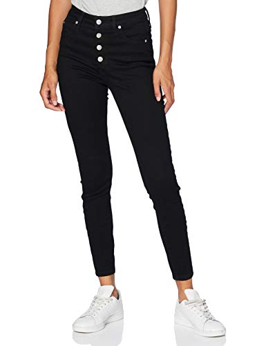 Calvin Klein High Rise Super Skinny Ankle Vaqueros Straight, Negro (Da091 Clean Black Shank 1by), Talla Única (Talla del Fabricante: Ni30) para Mujer