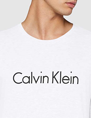 Calvin Klein L/s Crew Neck Camiseta, Blanco (White 100), Medium para Hombre
