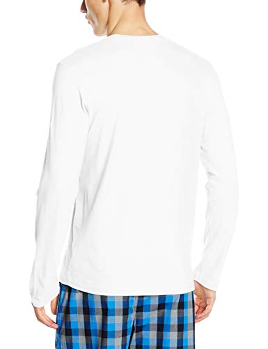 Calvin Klein L/s Crew Neck Camiseta, Blanco (White 100), Medium para Hombre