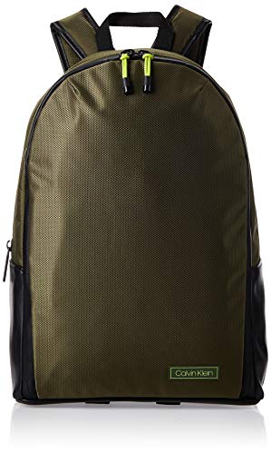 Calvin Klein - Revealed Round Backpack, Shoppers y bolsos de hombro Hombre, Verde (Dark Olive), 0.1x0.1x0.1 cm (W x H L)
