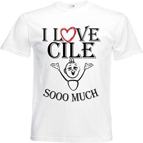 Camiseta con texto "I Love Cile", para mujer, hombre y niños, en color blanco Blanco XXXL