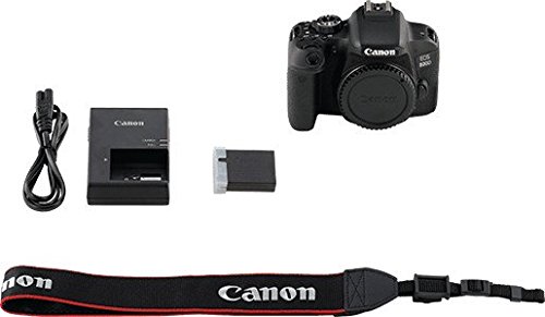 Canon EOS 800D - Cámara réflex de 24.2 MP (pantalla táctil de 3.0'', NFC, Dual Pixel CMOS AF, Bluetooth,45 puntos AF, 6 fps, Full HD, WiFi) negro - solo cuerpo