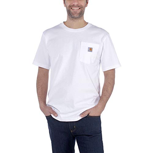 Carhartt Workwear Pocket Short-Sleeve T-Shirt Camiseta, White, L para Hombre