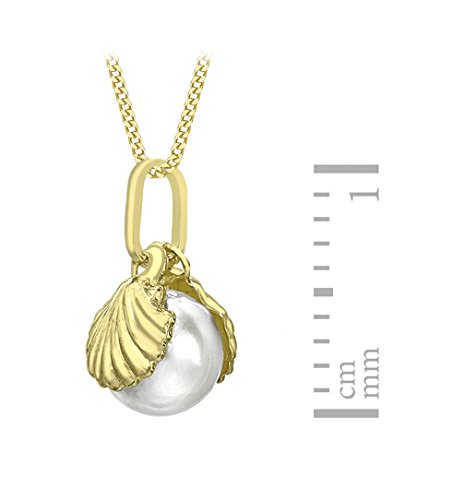 Carissima Gold Collar de mujer con oro de 9K con colgante de perla de agua dulce en concha, 46 cm