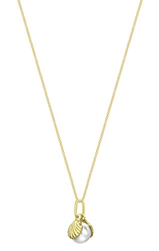 Carissima Gold Collar de mujer con oro de 9K con colgante de perla de agua dulce en concha, 46 cm