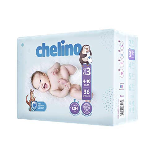 Chelino Fashion & Love - Pañales, Talla 3, 4-10 kilos, 36 unidades