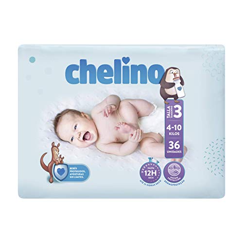 Chelino Fashion & Love - Pañales, Talla 3, 4-10 kilos, 36 unidades