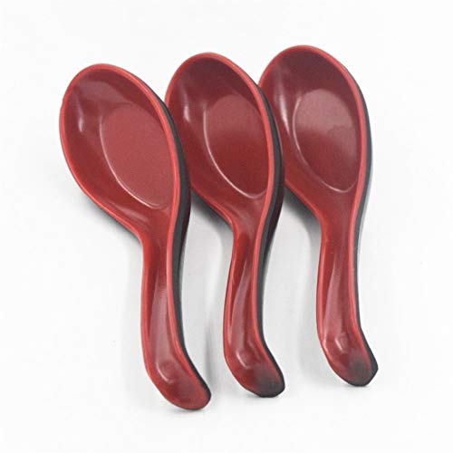 chenran Accesorios 1/2/5 Unids Negro Rojo Cuchara De Plástico Cubiertos De Hogar Avena Plato Cena China Cuchara De Sopa De Cuchara for Restaurante En Casa Regalo (Size : 5pcs)