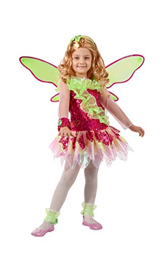 Ciao-Flora Tynix - Disfraz de Winx Club para niña, 4-6 años, verde, rosa, 11236.4-6