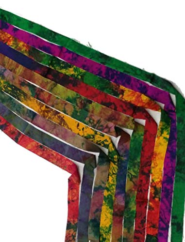 Cinta de seda reciclada KnitSILK - Abstracto - varios colores de seda Sari cintas - Tiras de seda, recordatorios de seda - 1 yard 10 piezas