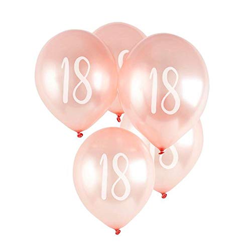 CLUB GREEN 5 ROSE GOLD NÚMERO 18 BALLOONS, 2 x 13,7 cm