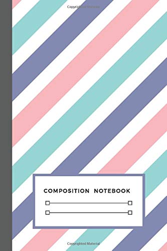 Composition Notebook: Blue, Pink And Purple Colored Cover - Wide Ruled Blank Lined Cute Notebook