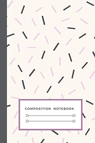 Composition Notebook: Grey And Purple Colored Cover - Wide Ruled Blank Lined Cute Notebook