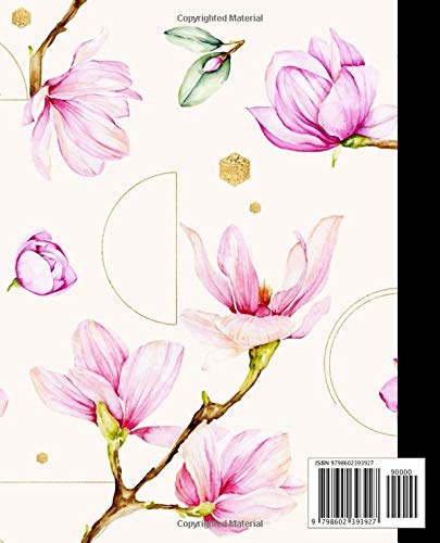 Composition Notebook: Pink & Cream Geometric Design V2 Pink Flower Magnolia Wide Ruled Journal for School | 100 Pages | "7.25 x 9.5" | Women Teens ... Book) (Magnolia Composition Books)