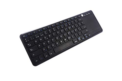 CoolBox Cooltouch - Teclado inalámbrico 2.4Ghz con touchpad multitáctil para PC/Portátil/Smart TV/Tablet. Versión Española - Color Negro