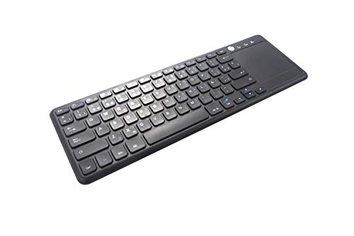 CoolBox Cooltouch - Teclado inalámbrico 2.4Ghz con touchpad multitáctil para PC/Portátil/Smart TV/Tablet. Versión Española - Color Negro