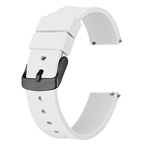 Correa De Reloj Universal De 24 Mm, Correa De Silicona Suave, De Liberación Rápida, Ajustable, para Hombres Y Mujeres (14mm,White)