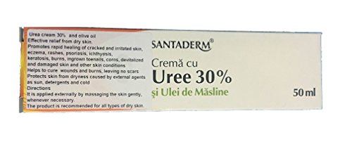 Crema de urea al 30% y aceite de oliva, 50 ml, Crema para pies (Urea cream 30% & Oliv Oil), Hidratante para pieles secas y talones,