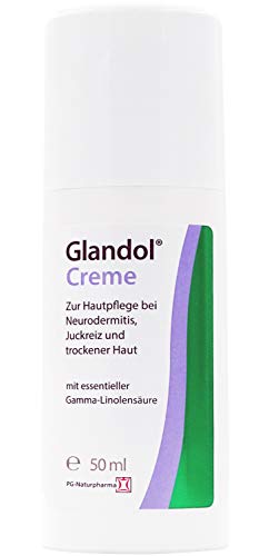 crema para psoriasis y piel atopica de Glandol®, crema para dermatite, crema de manos - crema rosácea, crema eczema - crema para la pie seca y picazón, crema para la cara, 50g